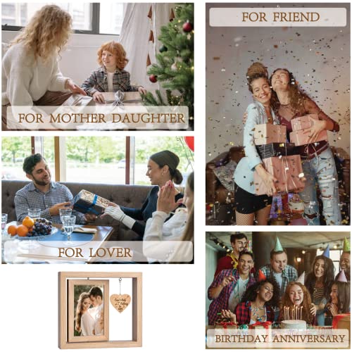 GUANKE Couple Picture Frames, Rotating Romantic Picture Frames for Boyfriend Girlfriend, Husband - Image 3
