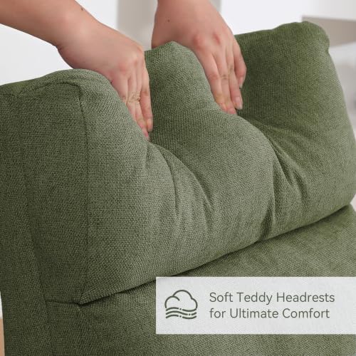Image of HCHAIRH Rocking Chair Nursery, Upholstered Fabricr Nursing Rocking Chairs with Soft High Back, Modern Nursery Glider Rocker for Mom Living Room, Bedroom, DarkGreen