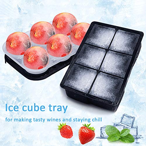 Silikon Eiswürfelbehälter 50mm für Whisky Cocktails BPA Frei 6-Fach 2-Set