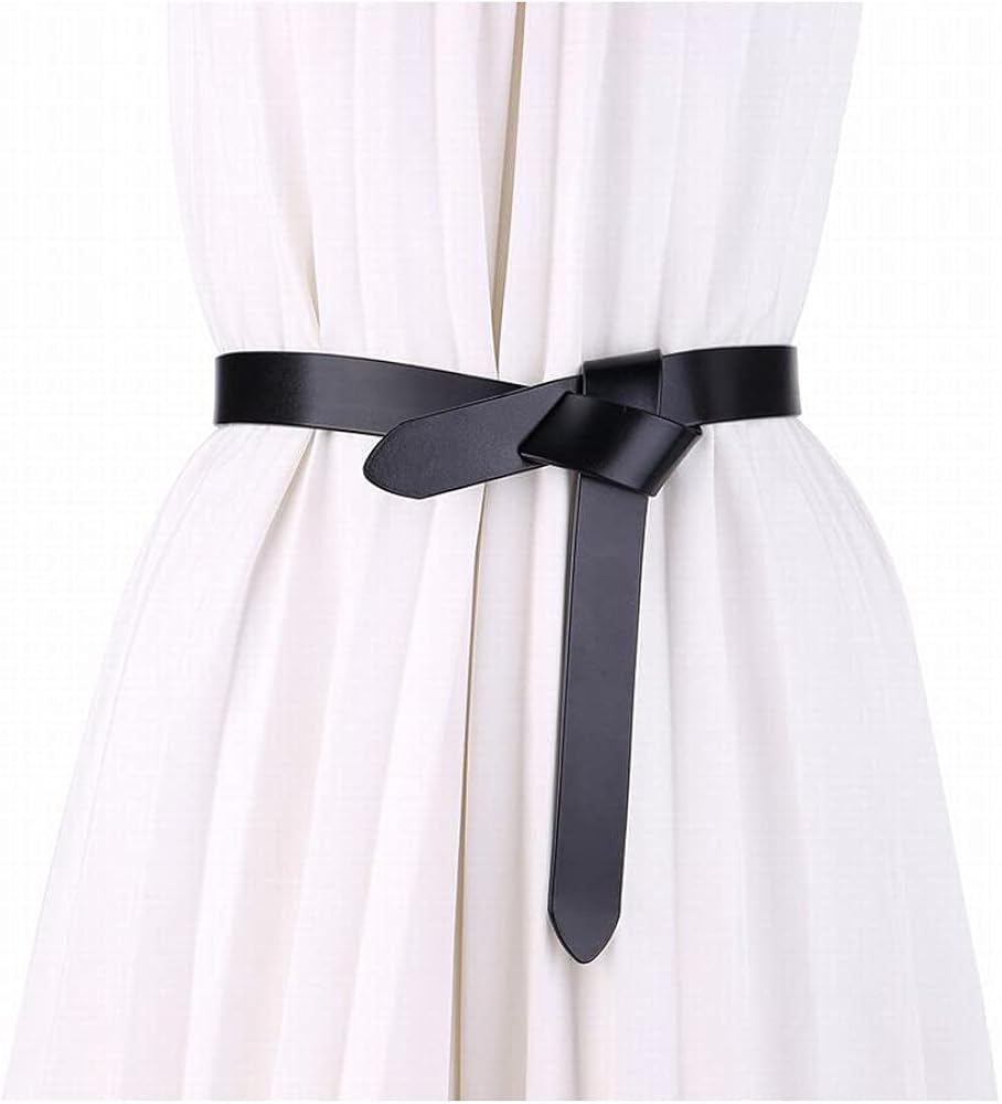 OP gifts Leather Waist Belts for Women Dresses,Black Fashion Women