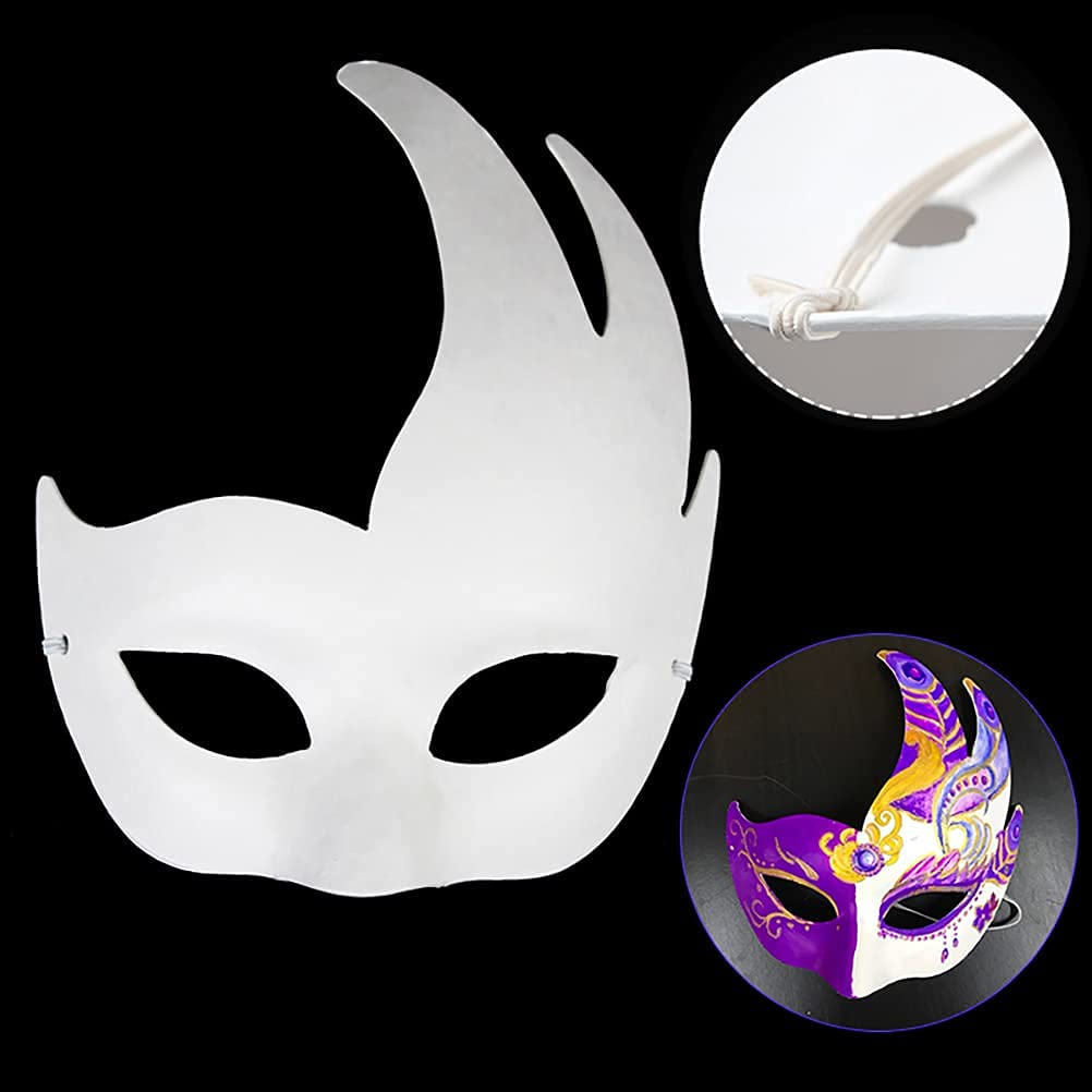 16 szt. DIY białe maski papierowe cosplay niemalowane zwykłe rękodzieło maski maskaradowe na Halloween Boże Narodzenie Mardi Gras maska na imprezę