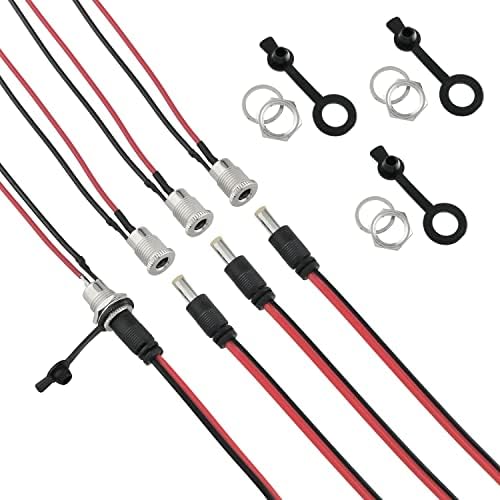LUORNG 5.5 X 2.1 Mm DC Power Jack Socket 5Set 50V 10A 2.1mm X 5.5 Mm Male And Female Panel Mount Connector Adapter With Pre-soldered Wires And - View #2