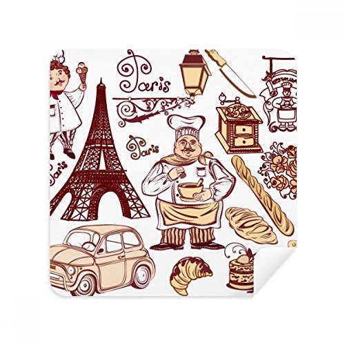 Chiffon de nettoyage écran téléphone et lunettes en tissu suède Tour Eiffel 2Pcs