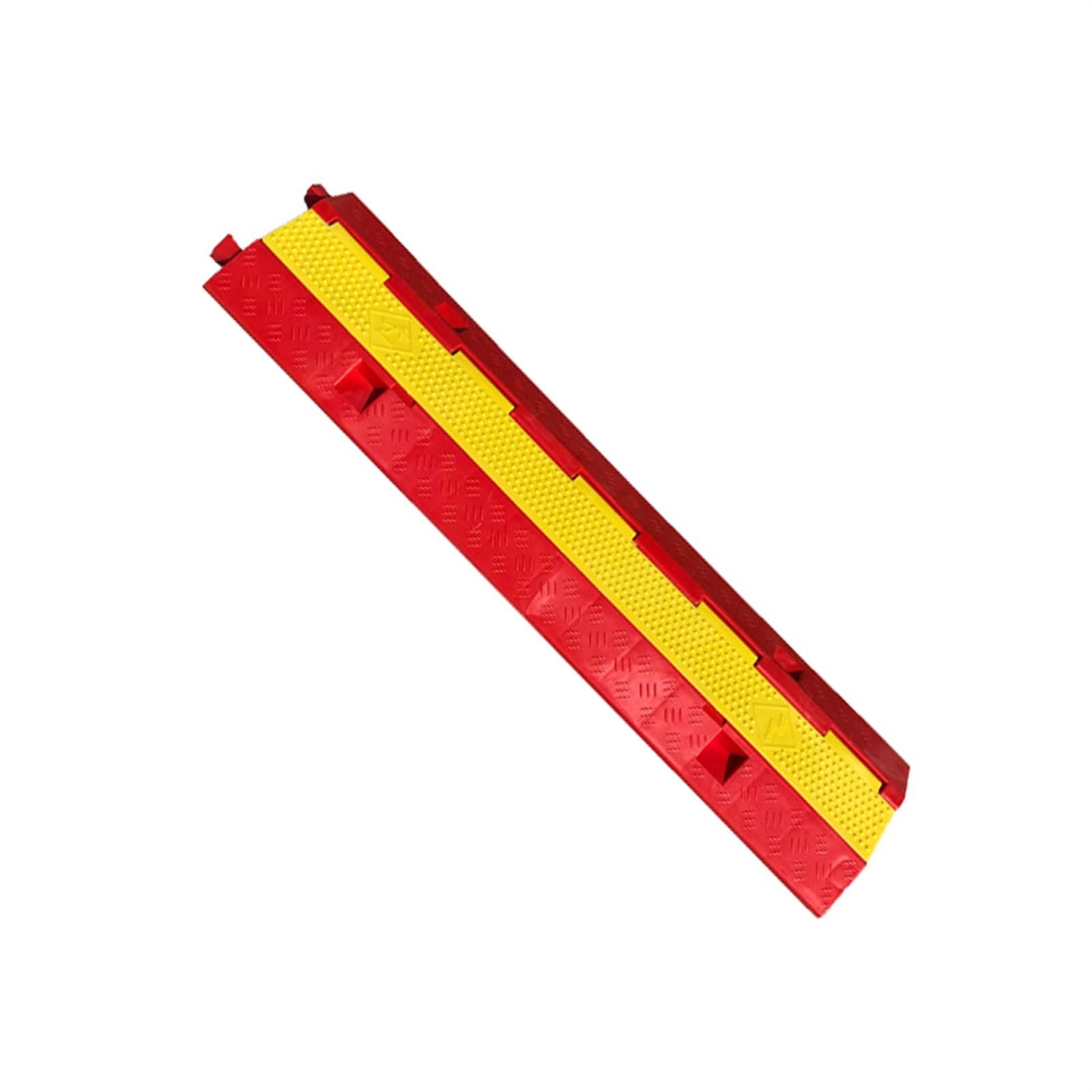 Cubierta De Seguridad para Cables De Suelo con Plataforma En L, Rampa De Cubierta De Cable De 2 Canales De 100X25Cm, Cubierta De Cable De Suelo Resistente, Protector De Cables.Red-2 Channel
