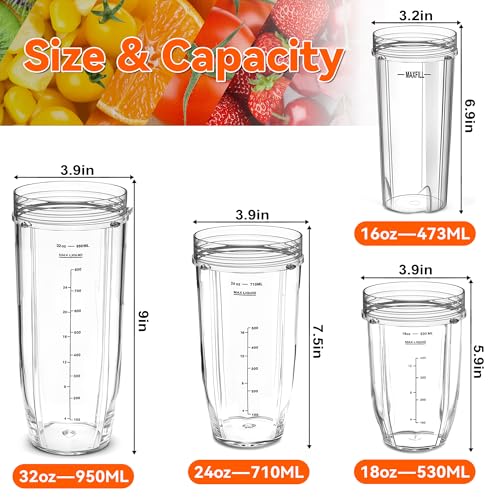 2 Piezas Vaso Repuesto para Licuadora Ninja 18oz miniatura 3