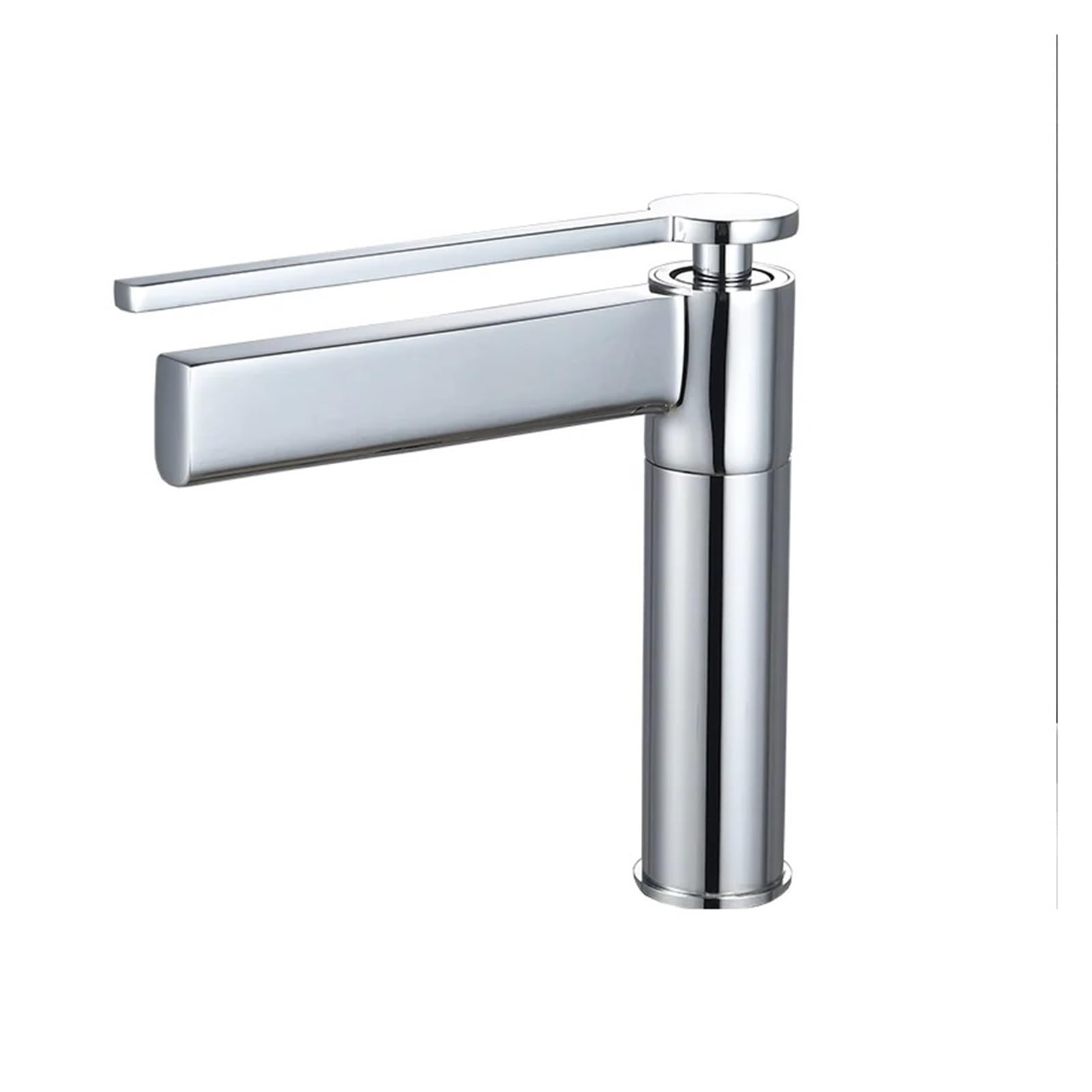Robinet lavabo à disque monté avec commande manchette fluide pour eau chaude et froide - 8