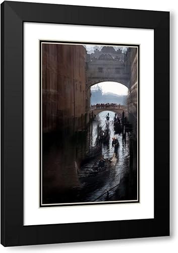 ArtDirect Venecian Simbols 14x18 Black Modern Wood Framed with Double Matting Museum Art Print by Malovrh, Milan