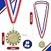 Kigeli 50Pcs Blank Award Medals with Neck Ribbons Winner Participation Medal Awards Make Your Own Kit 1st Place Cheer Participation Sports Trophy Metal Team Prize Gift(Stylish)