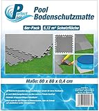Je 4 mm dick Perfect Pool Poolmatte Pool Bodenschutzmatte Fitnessmatte 8er Pack (80 x 80 cm in Grau)