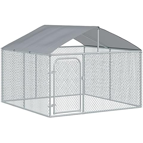 PawHut Perrera de Exterior con Toldo y Cerradura Cover