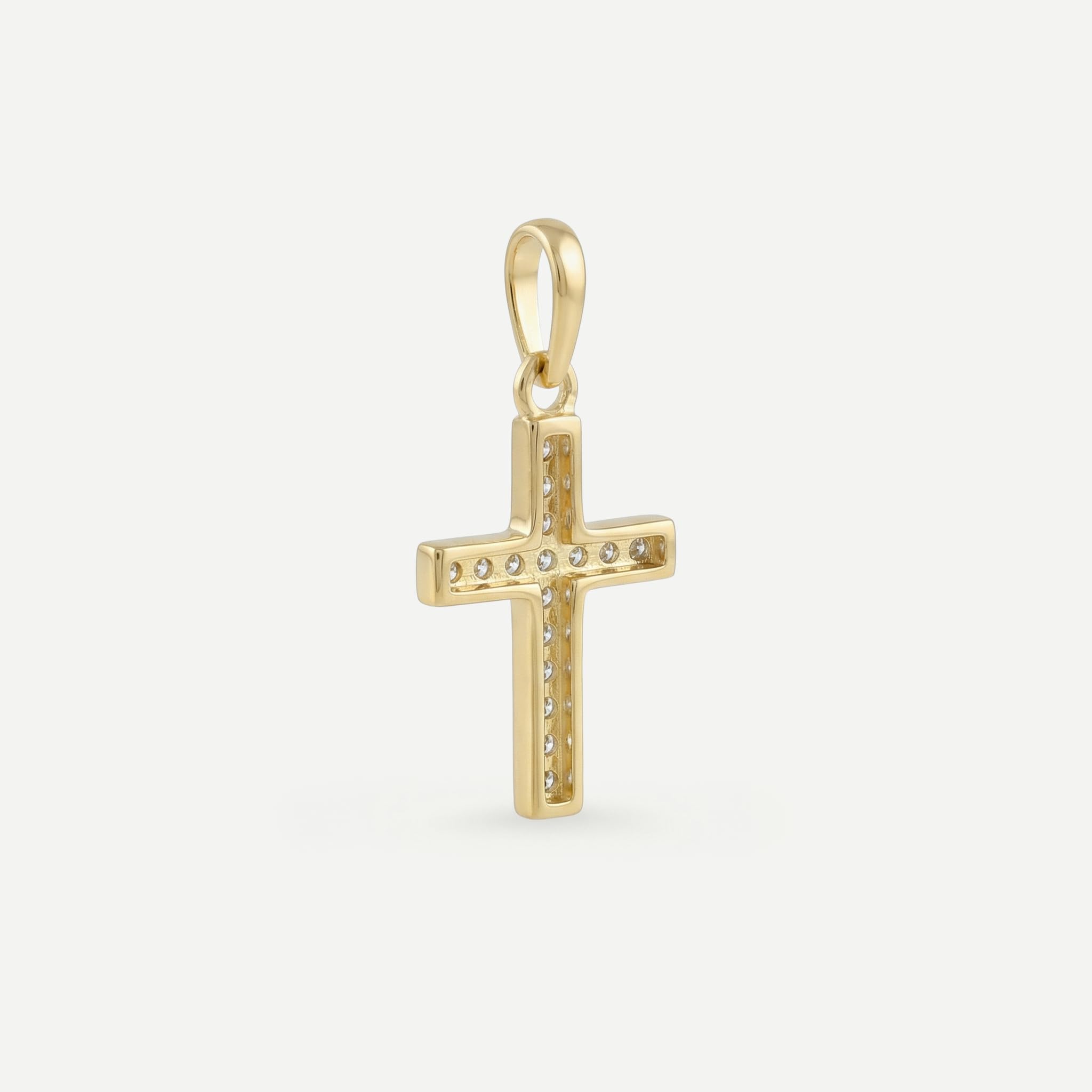Amor Motivanhänger Damen Anhänger, mit Zirkonia synth., 1,7 cm, Gold, Kreuz, Kommt in Schmuck Geschenk Box, 2034135