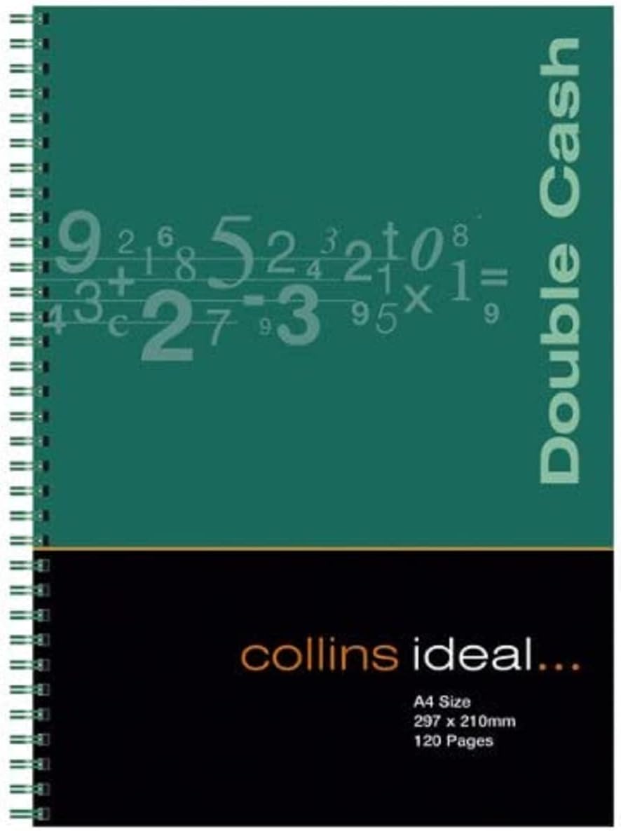 Ideal - A4 Cashbook Wiro Double Cash - 120 Pgs-Green- 7424