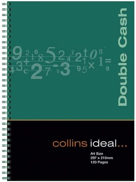 Collins Ideal A4 Wiro Bound Double Cash Notebook (120 Pages), Green