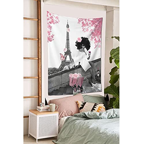 SELPONT-Grehge-erican-Black-Girl-Tapestry-Wall-Hanging-Grey-Pink-Fashion-Garden-Sculpture-Outdoor-Decoration