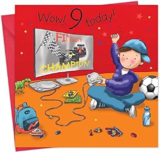 Twizler 9th Birthday Card For Boy with Playstation  Age 9 Birthday Card  Age 9 Card  Age 9 Boys Gifts  Childrens Birthday Card  Boys Birthday Card  Happy Birthday Card