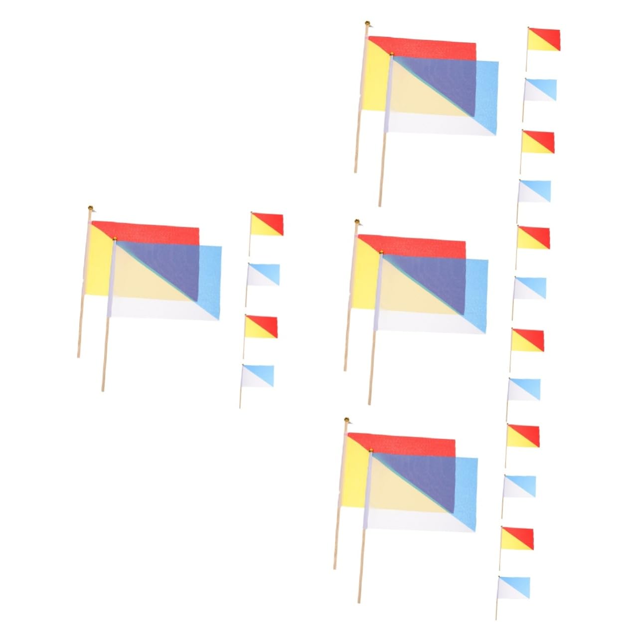 Toyvian 24piezas Bandera De Señal De Árbitro Mango De Bandera De Seguridad Para Señalización Navegación y