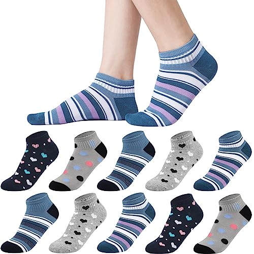 Blu Ninfee Sneaker Socken Damen 39-42, 10 Paar Baumwolle Kurze...