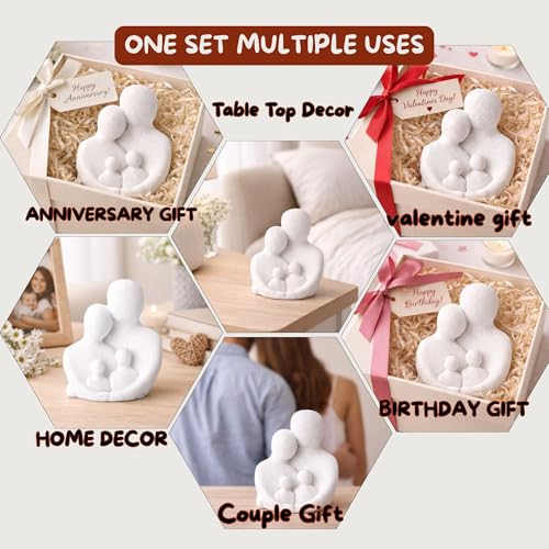 Image of CraftVatika Abstract Family Figurine Showpiece for Home Decor,Modern Couple with Kids Statue for Living Room, Bedroom,Office Table Decoration,Gift for Family,Anniversary,Housewarming,Mother's Day