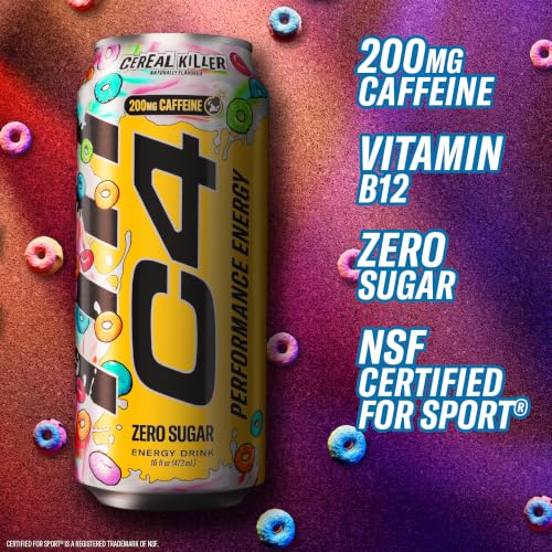 Image of C4 Performance Energy Drink with Zero Sugar, Cereal Killer, 12pk