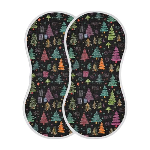 xigua Christmas Tree Baby Burp Cloths for Newborn Boys and Girls 1 Pack, Soft & Absorbent Cotton Baby Burp Cloth, Baby Washcloths, Newborn Towel, Burp Rags2