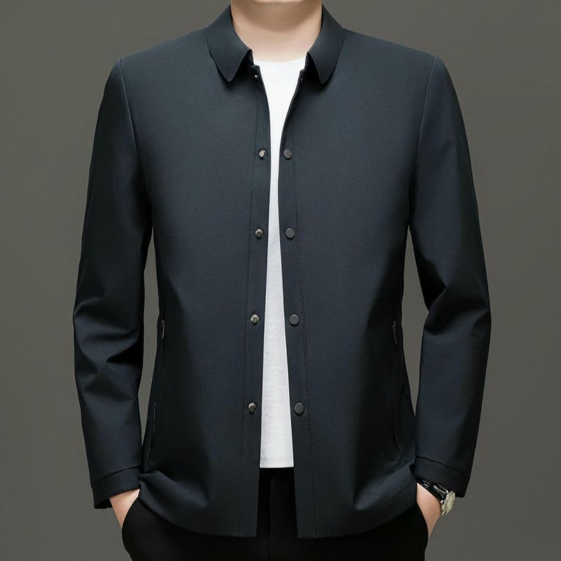 Veste homme casual chic d'automne fine avec col carré uni