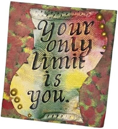 Mykreyativ your limit Wall Sign, Rustic Clay Decor, 11 x 10 inches, Rainbow Watercolor