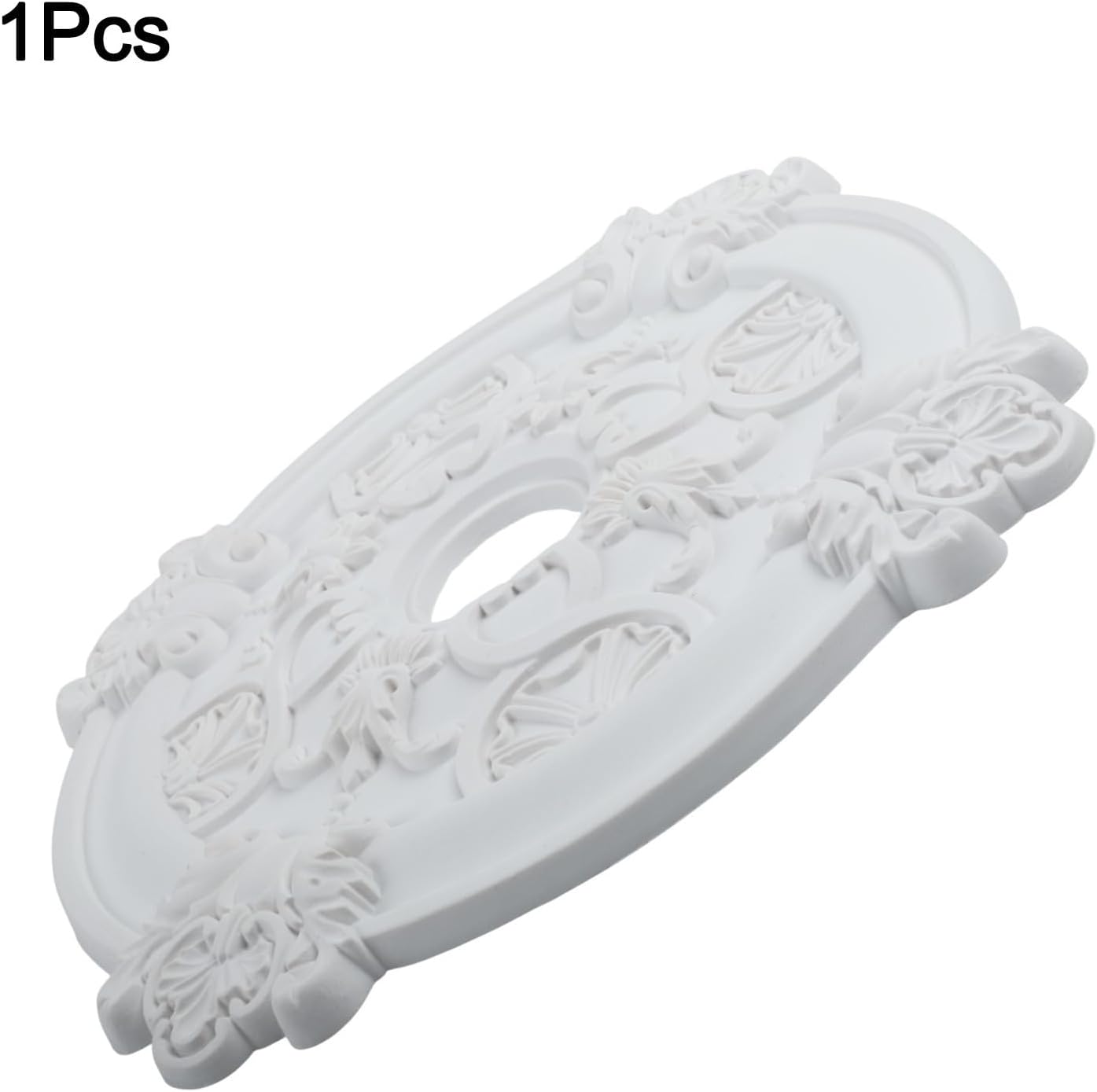 Decorative Round PU Ceiling Medallion Light Cover Trim Ring For Ceiling Fan Lights Modern Home Fixture Mount Base 39cm/15.35inch White