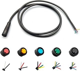 Ebike Cable Extension Julet Female Male 2/3/4/5/6 Pin Ebike Extension Connector Waterproof Plug for Electric Bicycle Display Throttle PAS Ebike Parts Extend Cable (6Pin Female)