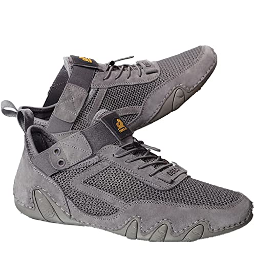 Mens Leather Mesh Loafers 2022 Italian Hand Sewn Breathable Moccasin Soft Sole Soft Surface Slip On Sneakers