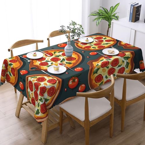 Nappe imprimée pizza et nappe d'extérieur lavable rectangulaire - 3