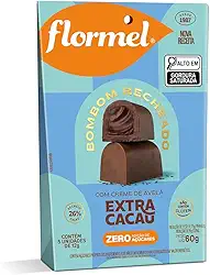 Bombom Recheio Avelã Extra Cacau FLORMEL Zero Açúcar- Caixa com 5 Unidades