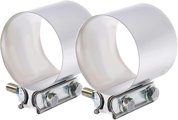 ID 4 Inch Exhaust Clamp, Stainless 4" Lap Joint Band Clamp | 304 Stainless Steel Exhaust Band Clamp for OD 4 inch Pipes, 360 Seal For Exhaust Pipes, 10.8 High Strength Bolt