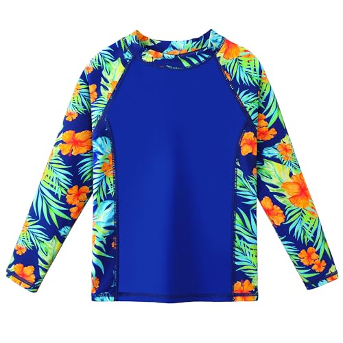 Image of BAOHULU Girls Rash Guard Swimsuit 2 Pieces Long Sleeve Bathing Suit UPF 50+ Quick Dry Beach Swimwear Size 3-14 Years