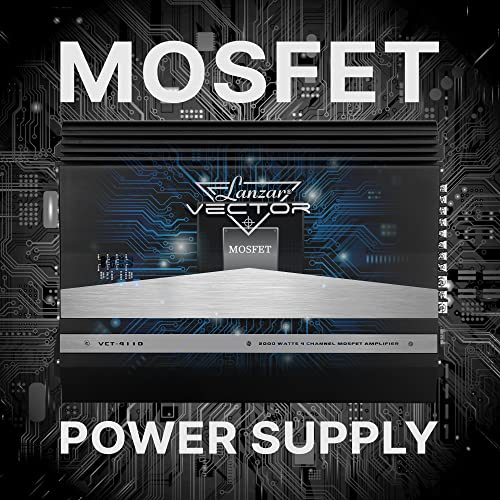 image for Lanzar 4-Channel High Power MOSFET Amplifier - Slim 2000 Watt Bridgeab