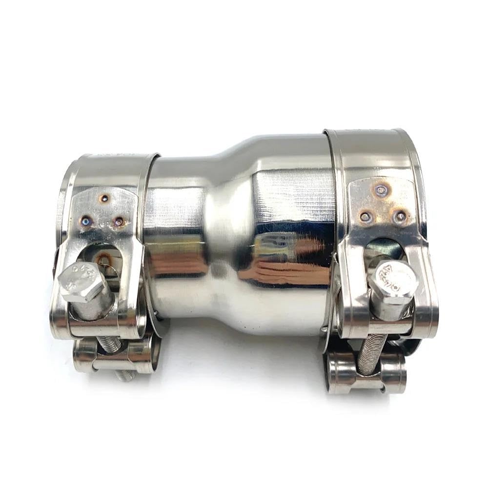 Tubo De Escape 1 * Tubo De Escape Tubo De Acero Inoxidable 304 Adaptador Recto Tamaño Reductor Manguito De Silenciador General con Abrazadera Extremos de Tubo para Escape de Coche(51MM-63MM)