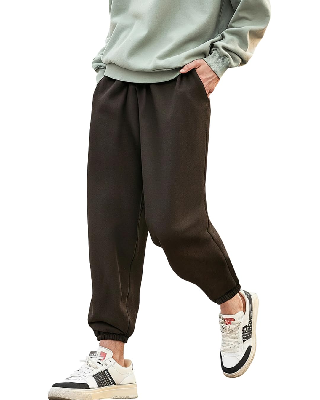 Bewakoof Men's Solid Super Loose Fit Cotton Blend Joggers-picture-52