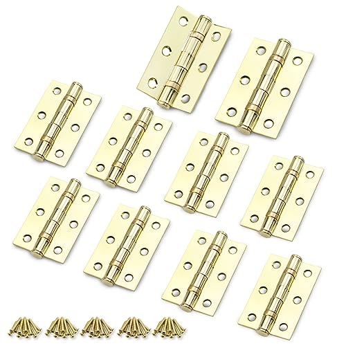 Bwintech 5 works Fireproof Hinge, Steel, Brass Plated, 75 x 50 x 2.0mm (3 inch), Square Corners, Ball Bearing, Residential & Commercial