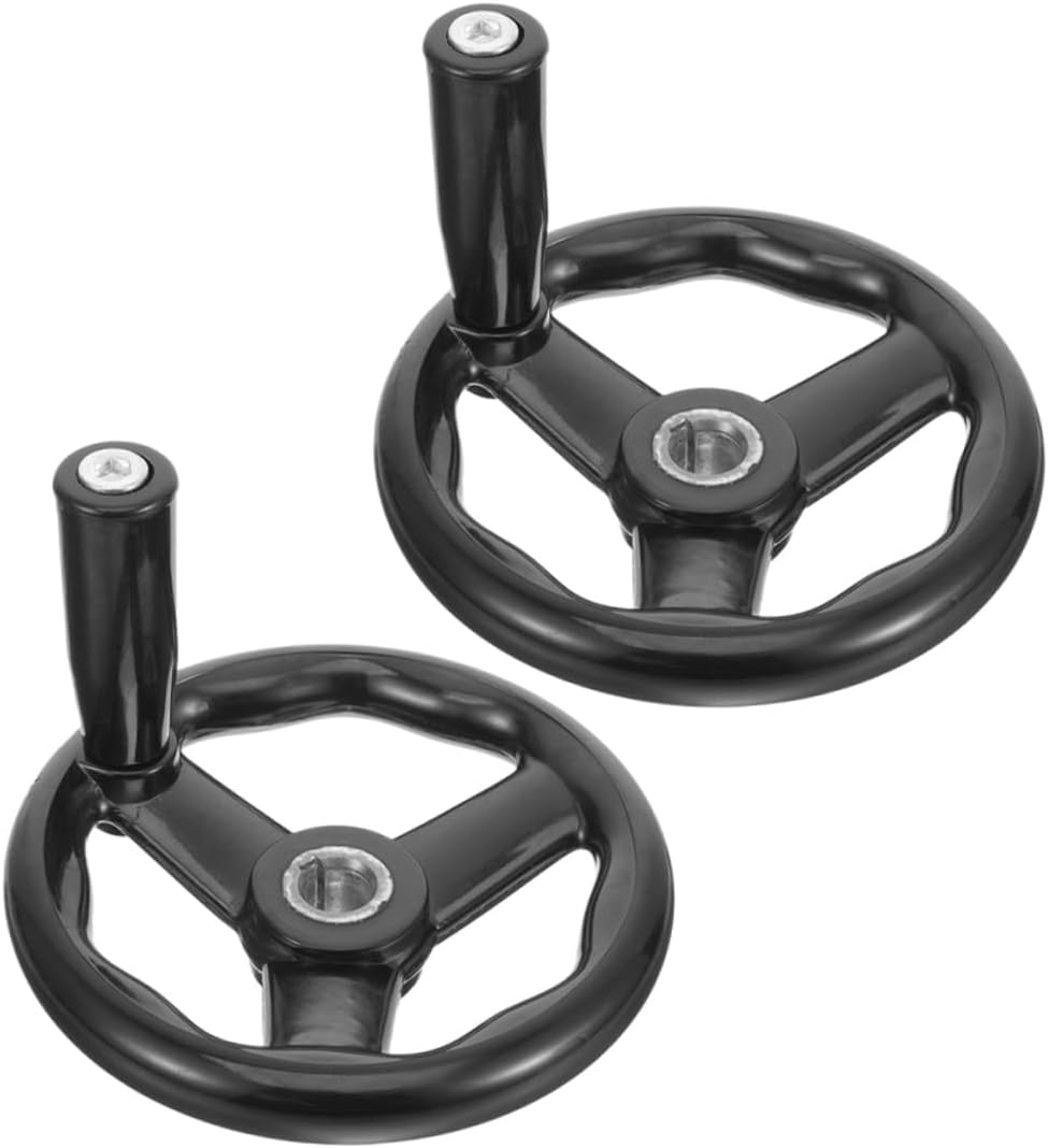 PRETYZOOM Machine Tool Hand Wheel 2pcs Spoked Lathe Handwheel Hand Crank Accessory