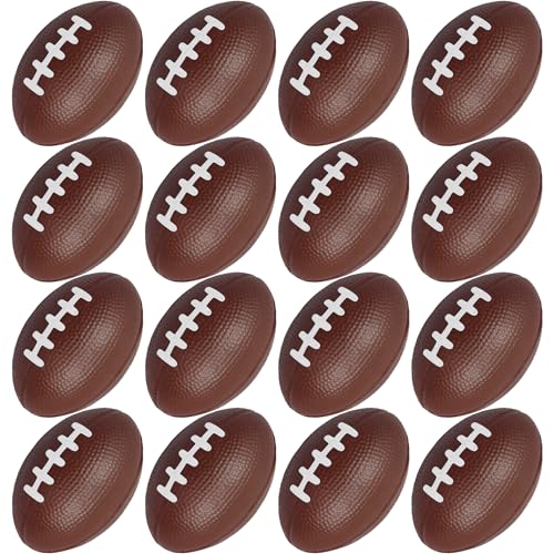 AnapoliZ Mini Foam Footballs 16 Pcs Pack | 3.25” Inch Party Favor Balls | Mini Football Stress Balls Bulk | Football Party Decorations | Big Game Party Decorating Footballs | Small Foam Footballs