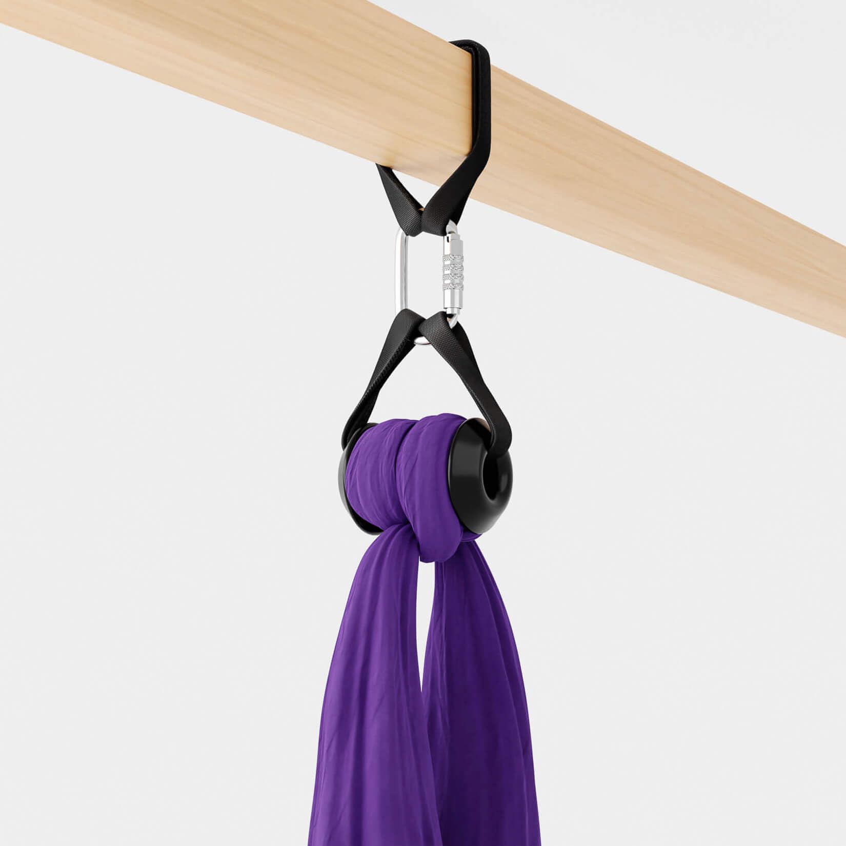 Play Juggling - Kit de Ataque a la viga + Tejido aéreo + Gancho + Mosquetón Automático para Acrobacias aéreas y disciplinas aéreas, 100% poliéster - Certificado