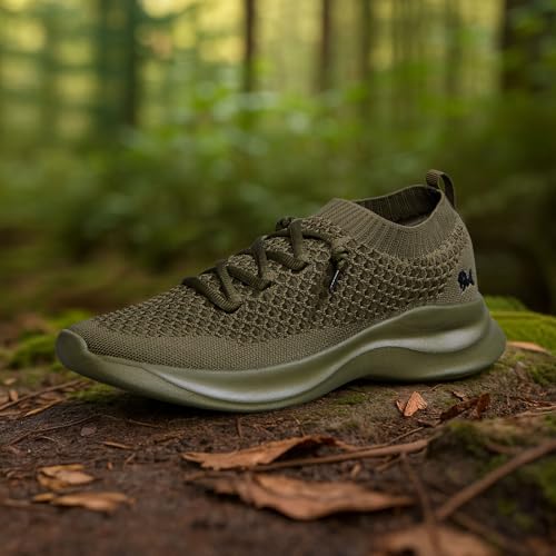 Image of Neeman's Knit Gliders Men Sneakers | Stylish Casual Shoes for Men with Airknit Breathable Upper | Anti-Skid EVA Sole Footwear | Lightweight Lace-Up Sneaker