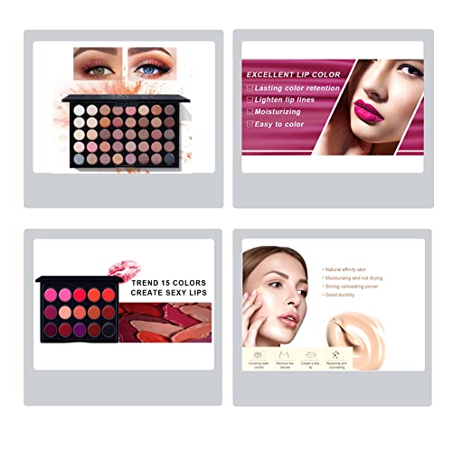 RoseFlower Kit de maquillaje profesional, juego completo de maquillaje con paleta de sombras de ojos, lápiz labial corrector, estuche de maquillaje de viaje todo en uno para mujeres y niñas #3 - imagen 5