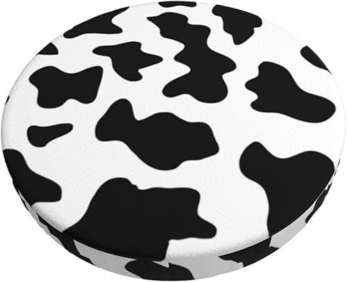 Funda redonda para taburete de bar Milk Cow con parte inferior elástica, lavable y antideslizante, para taburete de bar, funda acolchada para silla