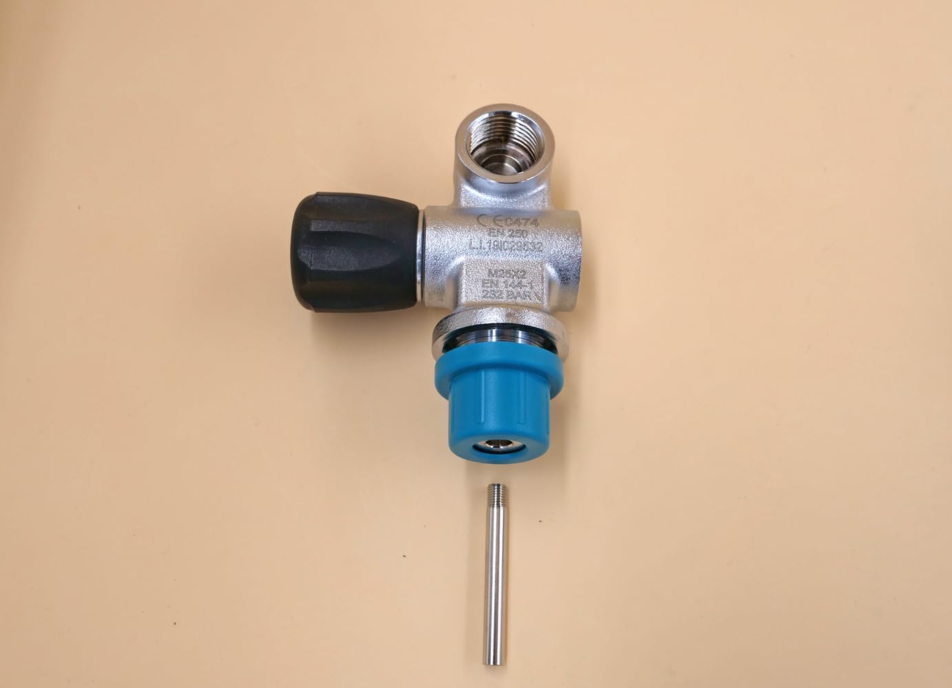 LA Monoválvula de aire comprimido G5/8", 230 bar izquierda, M25 x 2, ampliable G5/8