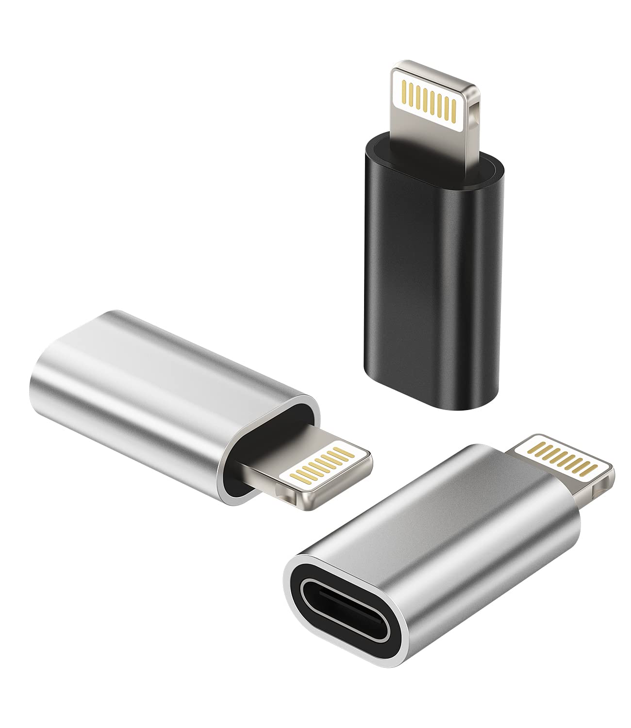 Adattatore da Lightning a USB C (3 confezioni), tipo C, dado a Lightning maschio cavo di ricarica, caricabatterie, alimentatore di rete, accessori per iPhone 14 13 12 11 Pro Max Mini 7 8 Plus per iPad