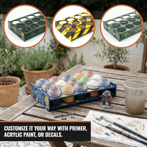 Image of PROSCALE Mini Paint Holder for Miniatures & Modeling, Compact Project Paint Organizer Tray for 33mm Pots, Portable Tabletop Paint Rack, Compatible with Citadel (33mm)