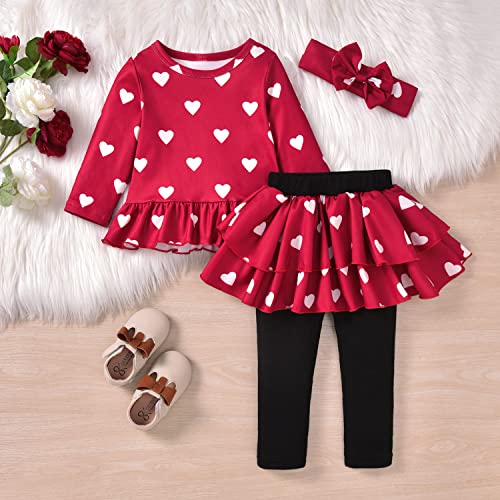 Image of fioukiay Girl Fall Winter Clothes Toddler Girls Spring Outfits Baby Girl Floral Top with Pants Clothing Sets