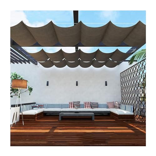 Toile pergola rétractable imperméable et résistante aux UV avec cordes - 2