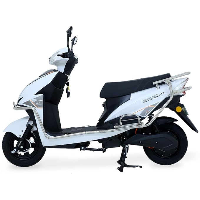 Image of KOMAKI ELECTRIC SCOOTER - X-ONE | FROST WHITE | 85+ KM RANGE PER ONE CHARGE | NO DRIVING LICENSE AND REGISTRATION REQUIRED | NON RTO E-SCOOTER, NO DL REQUIRED