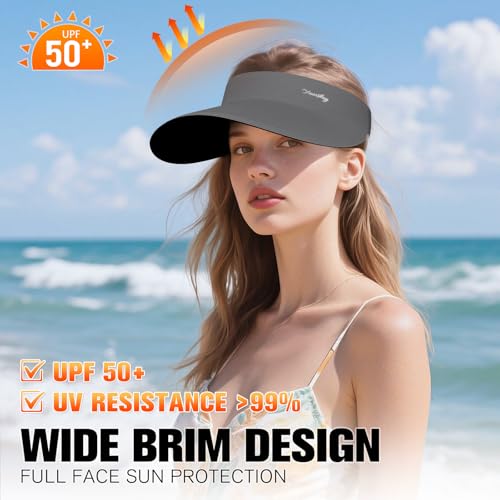 Image of YANIKY Sun Visor Hat for Women,UPF50+ Seamless Sun Hats Men Women Lightweight Sports Cap Stretchy Ponytail Hat for Outdoor